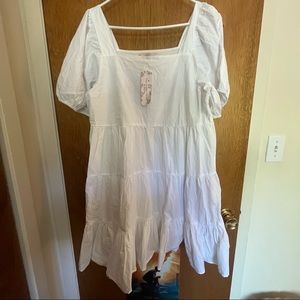WHITE FLOWY DRESS